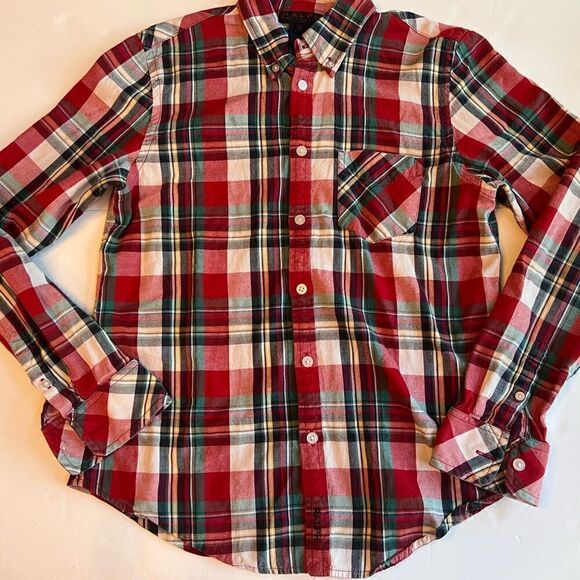Ralph Ralph Lauren RED Button Down Shirt Women’s Medium Plaid - Picture 2 of 9